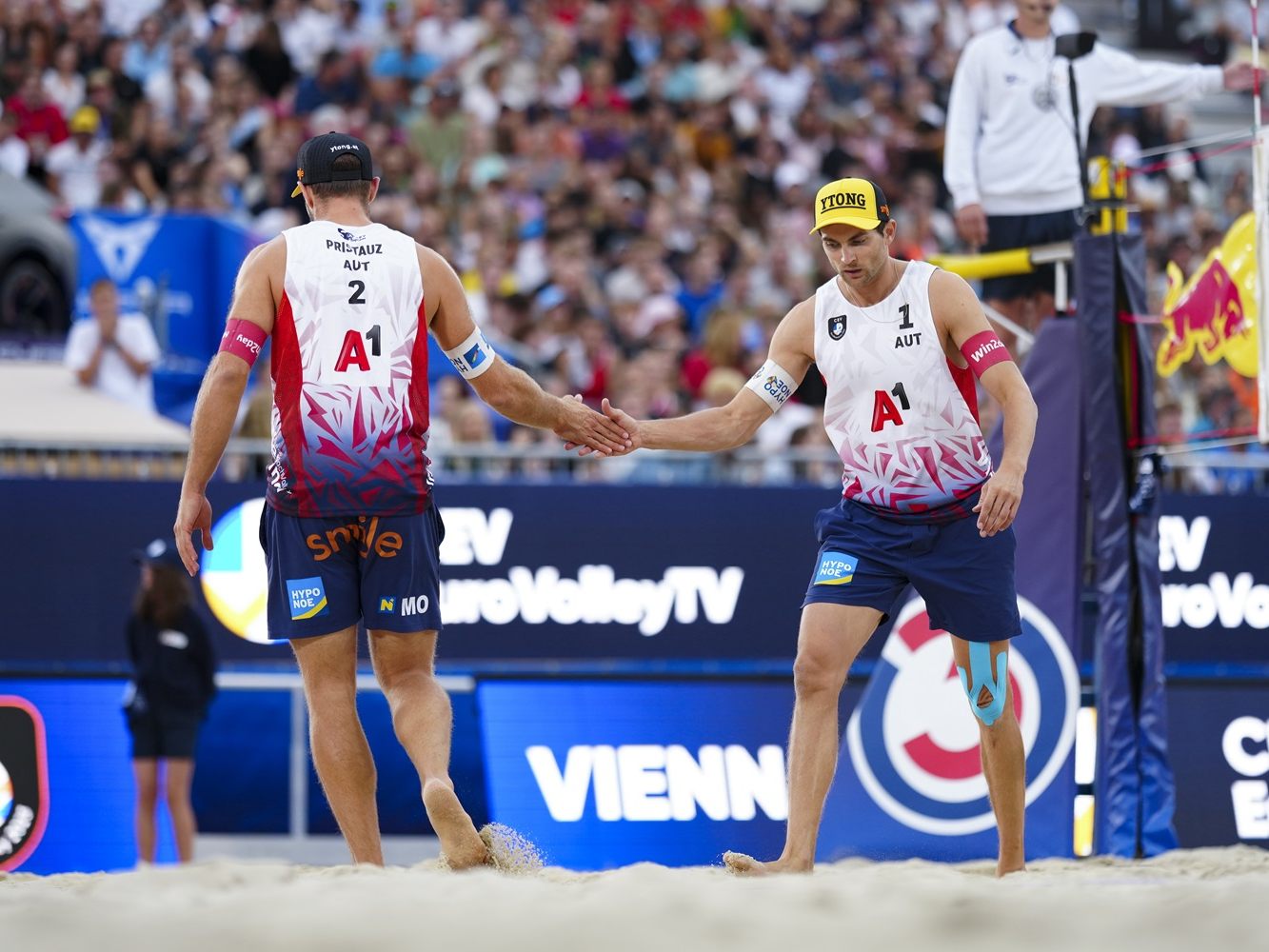 Seidl/Pristauz bei der Beachvolleyball-EM im Vorjahr in Wien.
