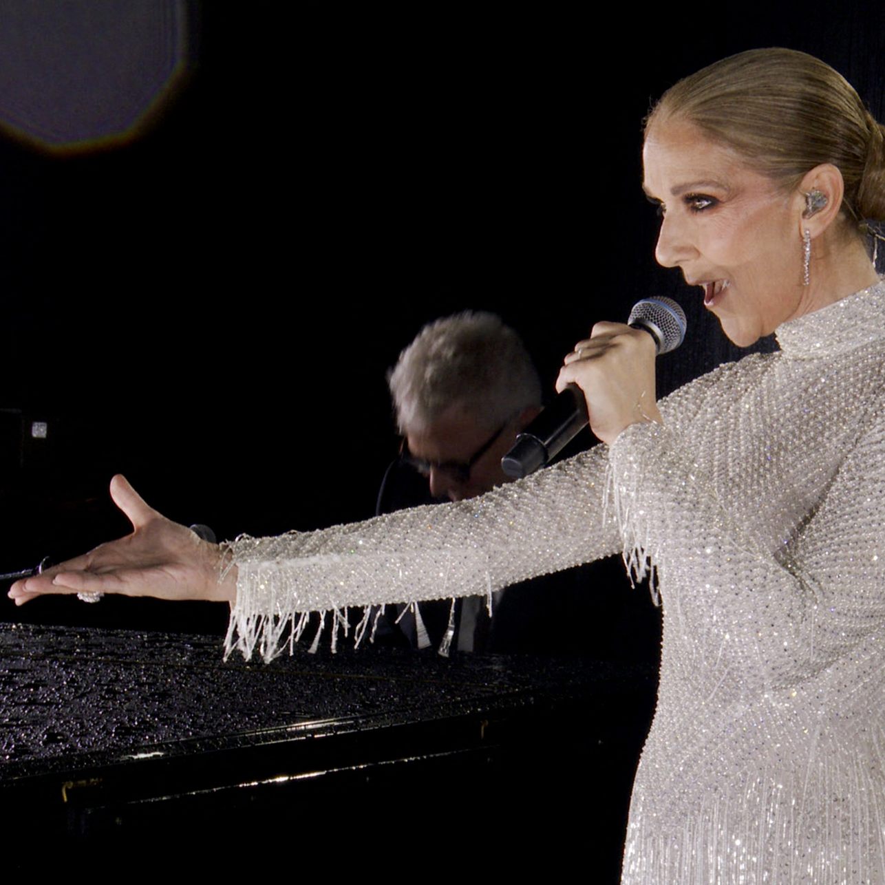 Celine Dion bei der Eröffnungszeremonie der Olympischen Spiele in Paris.