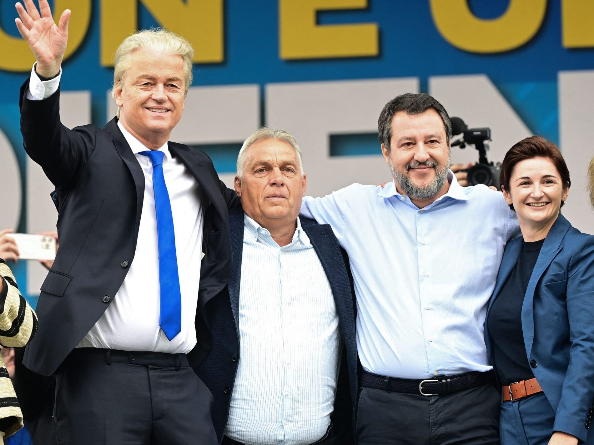 Geert Wilders, Victor Orban, Matteo Salvini und Marlene Svazek