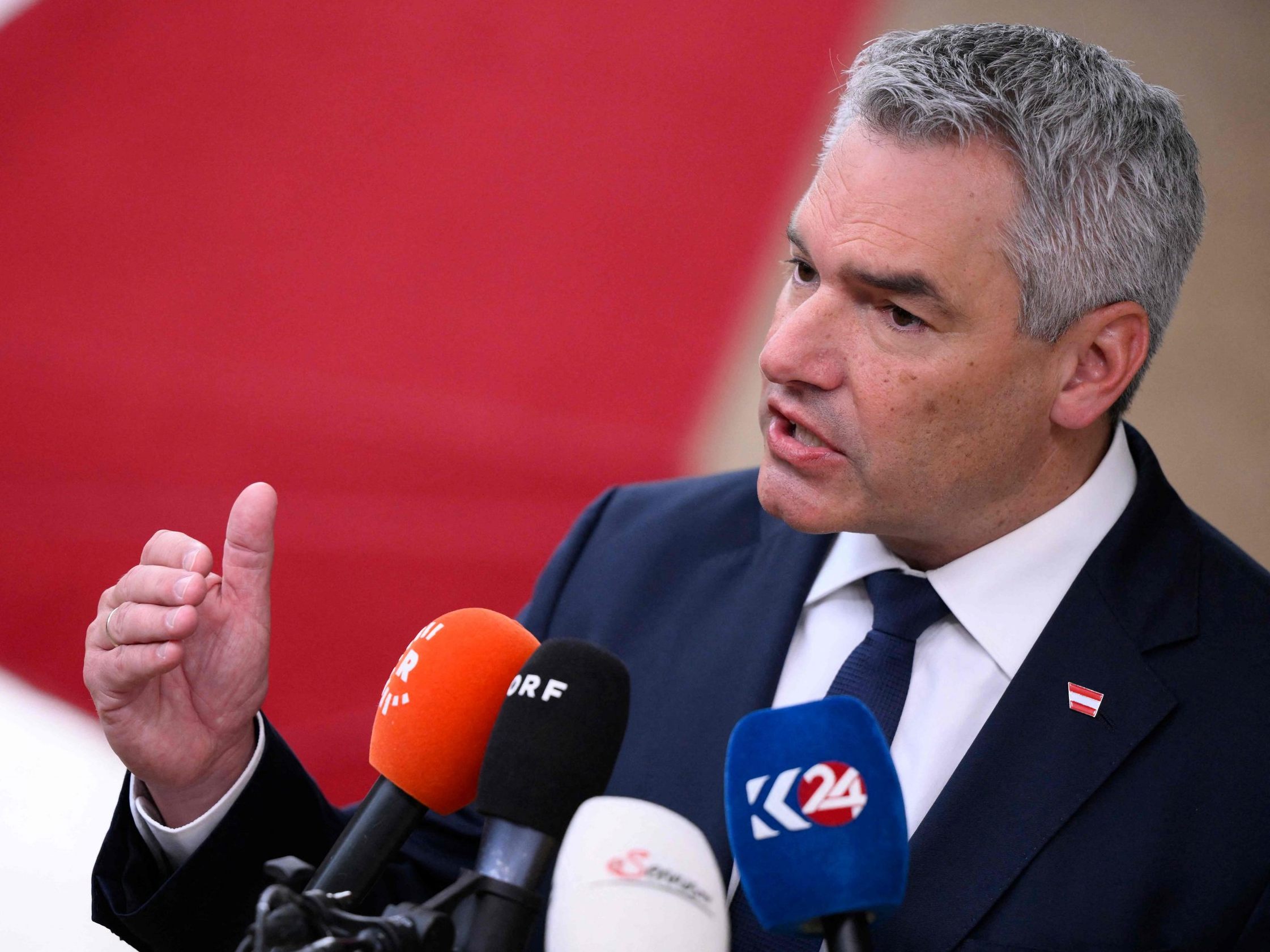 Bundeskanzler Nehammer beim EU-Gipfel am Donnerstag.