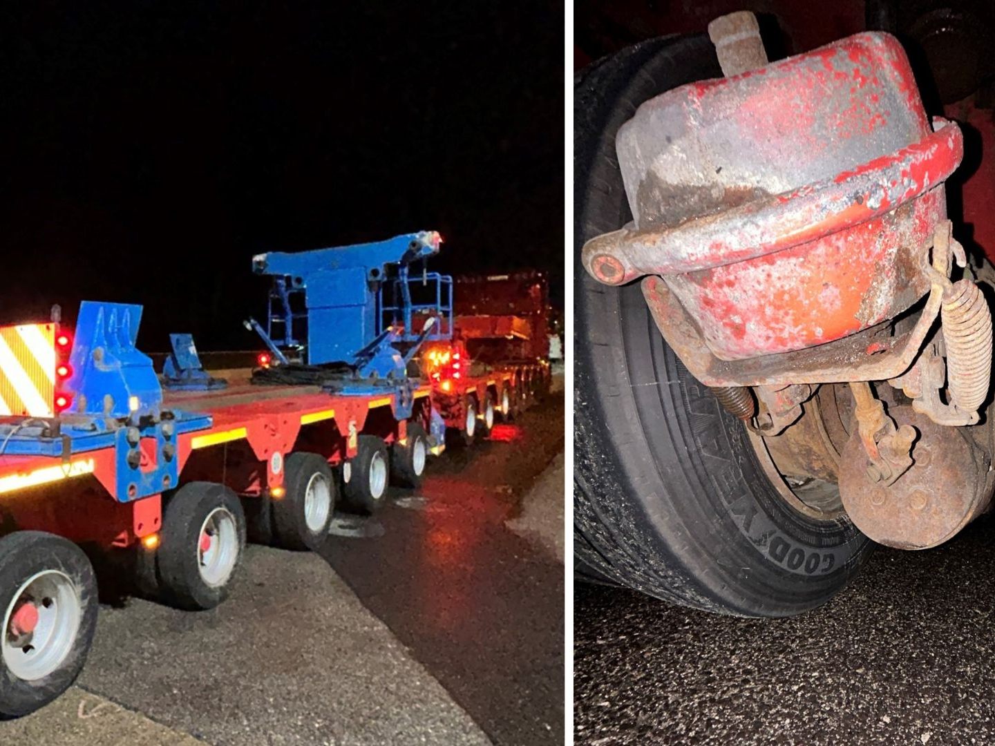 Der Schwertransporter rollte mit kaputten Bremsen durch Niederösterreich. Der Schwertransporter rollte mit kaputten Bremsen durch Niederösterreich.
