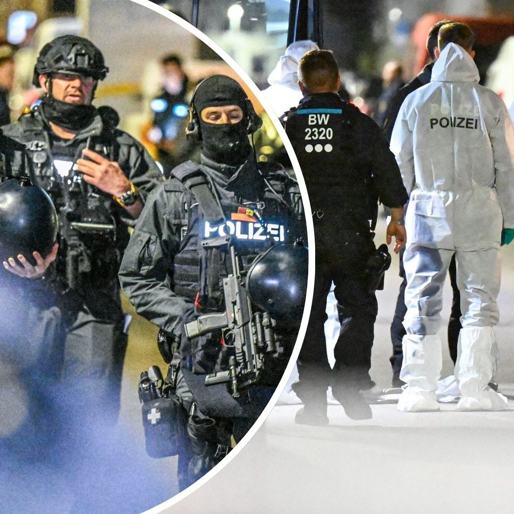 Einheiten der Polizei im Tatort-Einsatz.