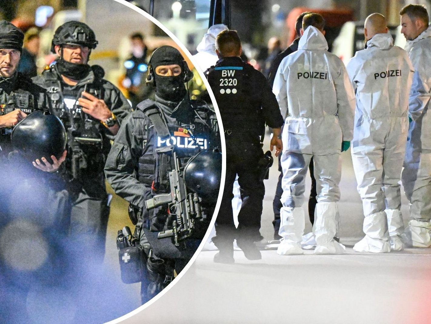 Einheiten der Polizei im Tatort-Einsatz.