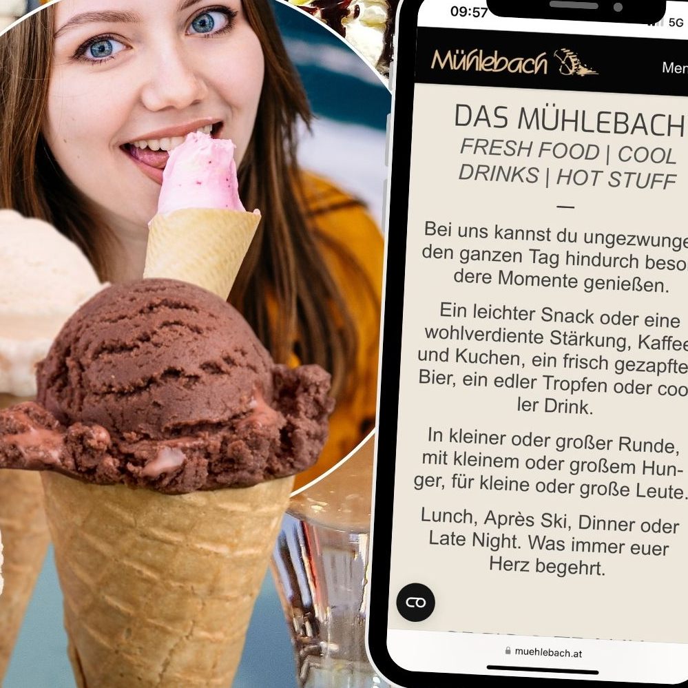 Das Café Mühlebach in Brand ist der perfekte Ort für Eisliebhaber, die sich auf süße, erfrischende Leckereien freuen.