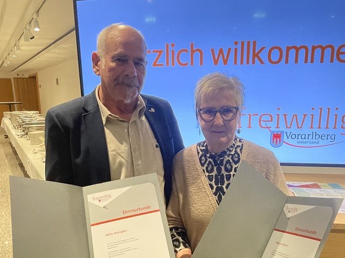 Brigitte Marte und Willy Orsingher erhalten Ehrenamtsauszeichnung