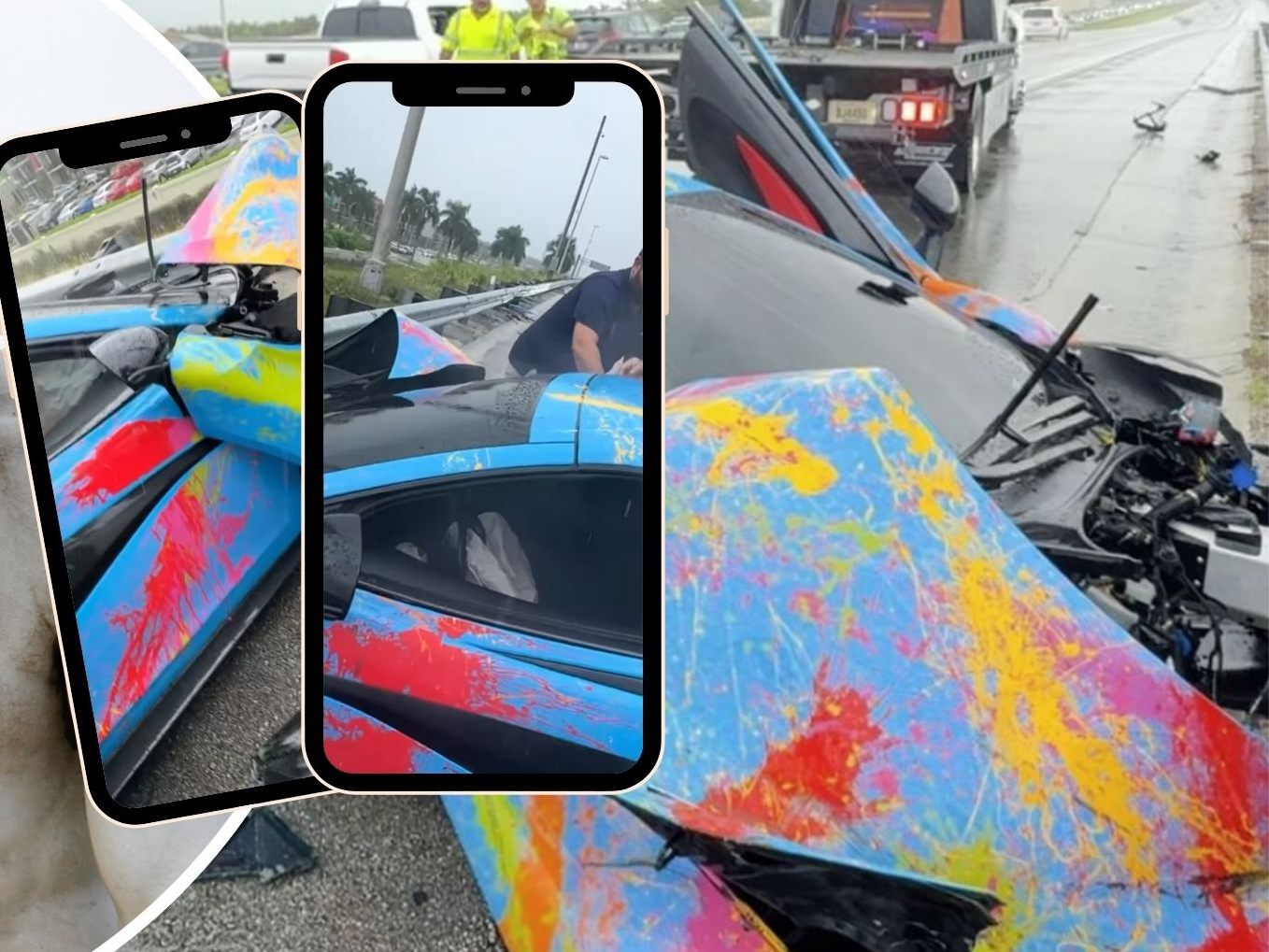 Nach dem Unfall posierte der Social-Media "Star" oben ohne neben seinem verschrotteten McLaren.