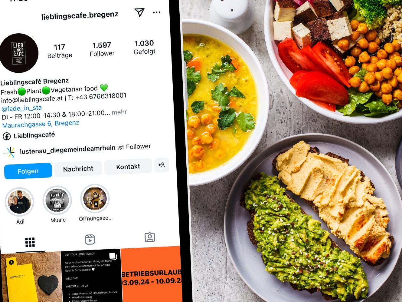 Das Lieblingscafé im Herzen von Bregenz überzeugt mit kreativer veganer und vegetarischer Küche. Das Lieblingscafé im Herzen von Bregenz überzeugt mit kreativer veganer und vegetarischer Küche.