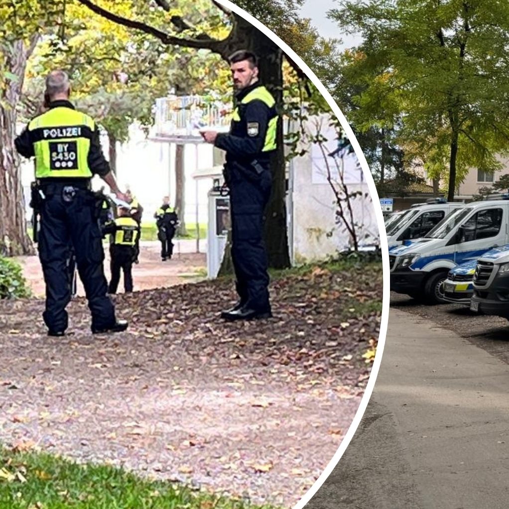 Großaufgebot der Polizei im Lindenhofpark in Lindau.