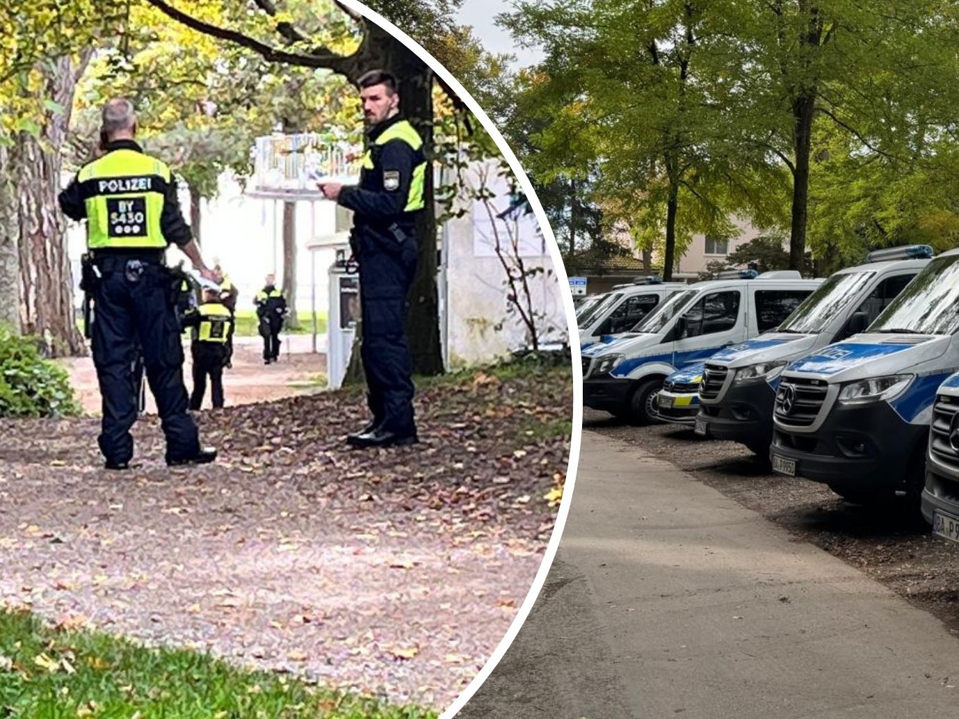 Großaufgebot der Polizei im Lindenhofpark in Lindau.