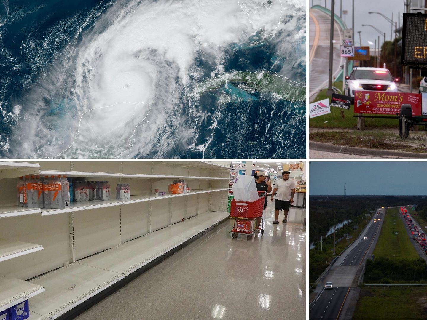 Hurrikan der höchsten Stufe fünf mit Windgeschwindigkeiten bis zu 270 Stundenkilometern bedroht Florida. Hurrikan der höchsten Stufe fünf mit Windgeschwindigkeiten bis zu 270 Stundenkilometern bedroht Florida.