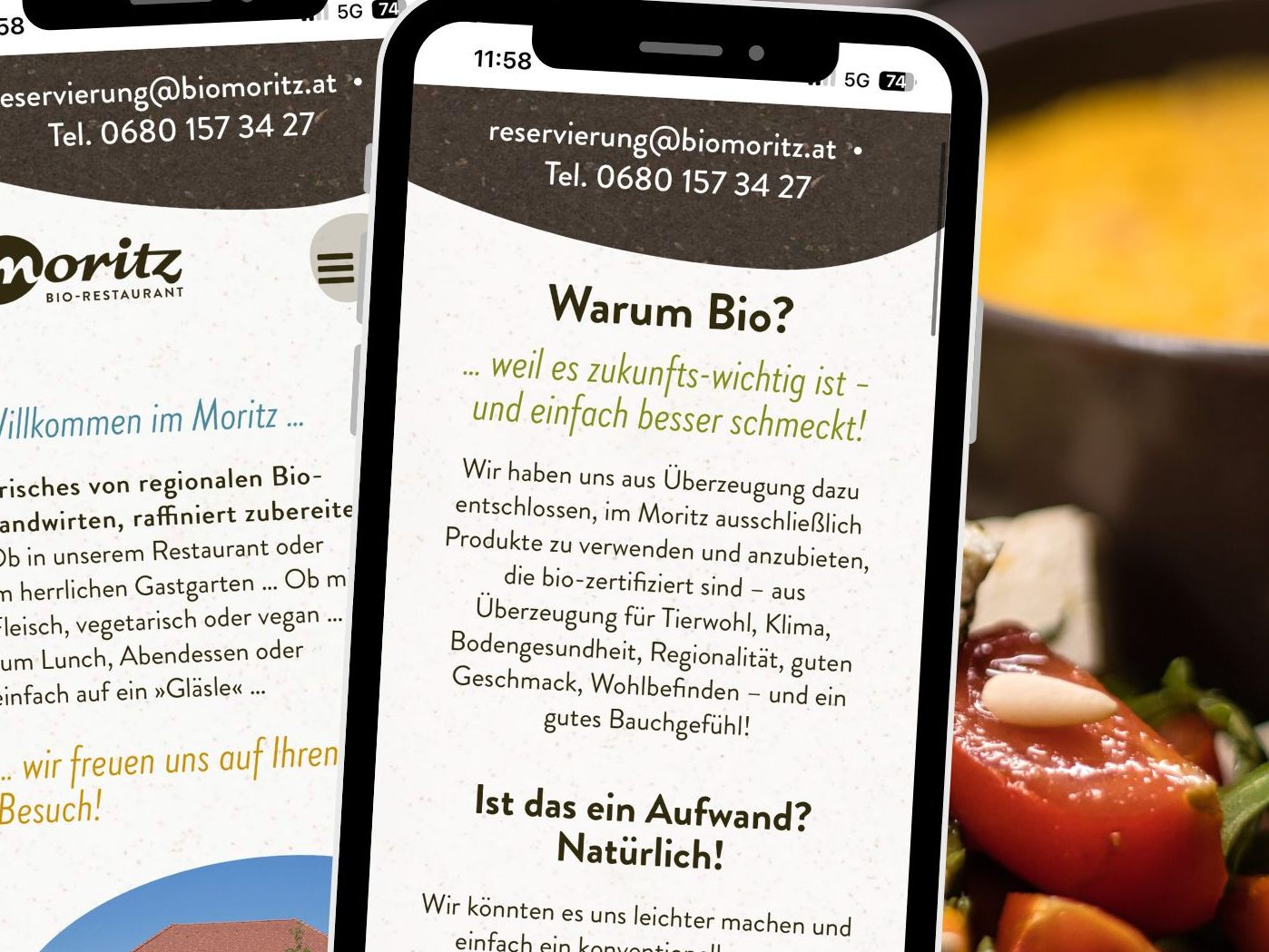 Das Moritz – Bio-Restaurant in Hohenems setzt auf regionale und saisonale Bio-Produkte. Das Moritz – Bio-Restaurant in Hohenems setzt auf regionale und saisonale Bio-Produkte.