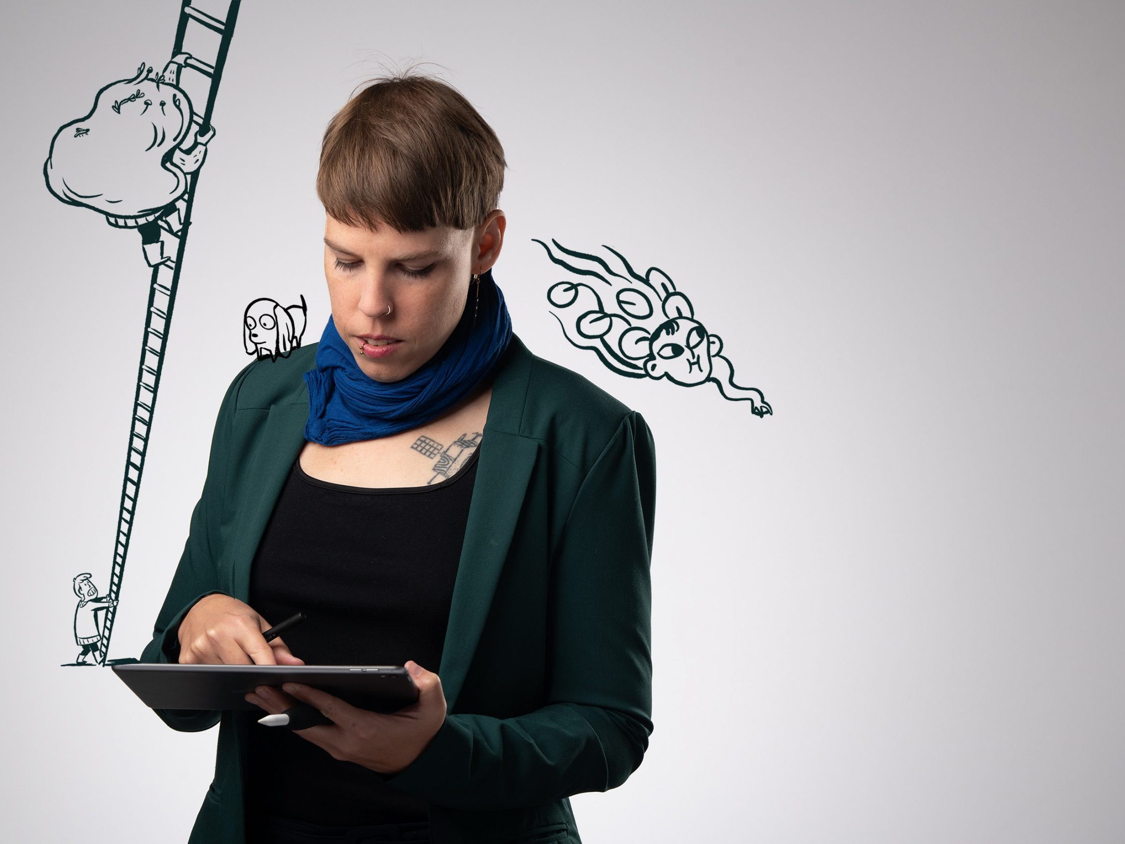 "Artist in Residence" Rina Jost öffnet am 18. Oktober ihr Studio in der Stickerei für die Öffentlichkeit.