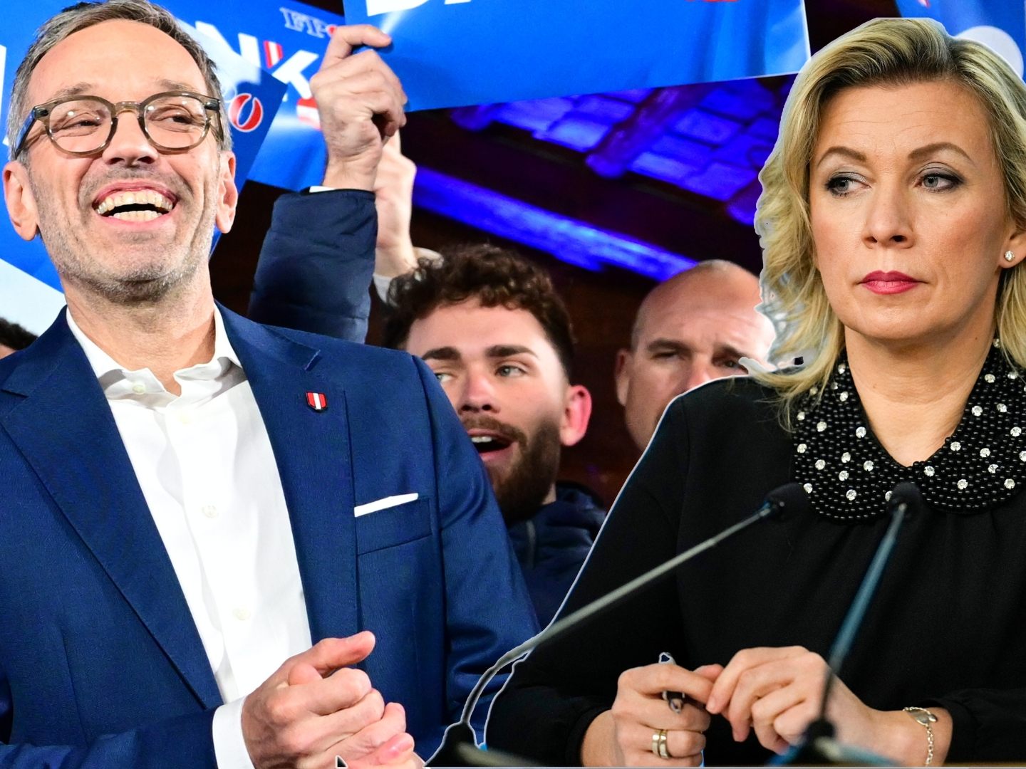 Außenamtssprecherin Sacharowa (r.) glaubt, die österreichischen Wähler zu kennen.