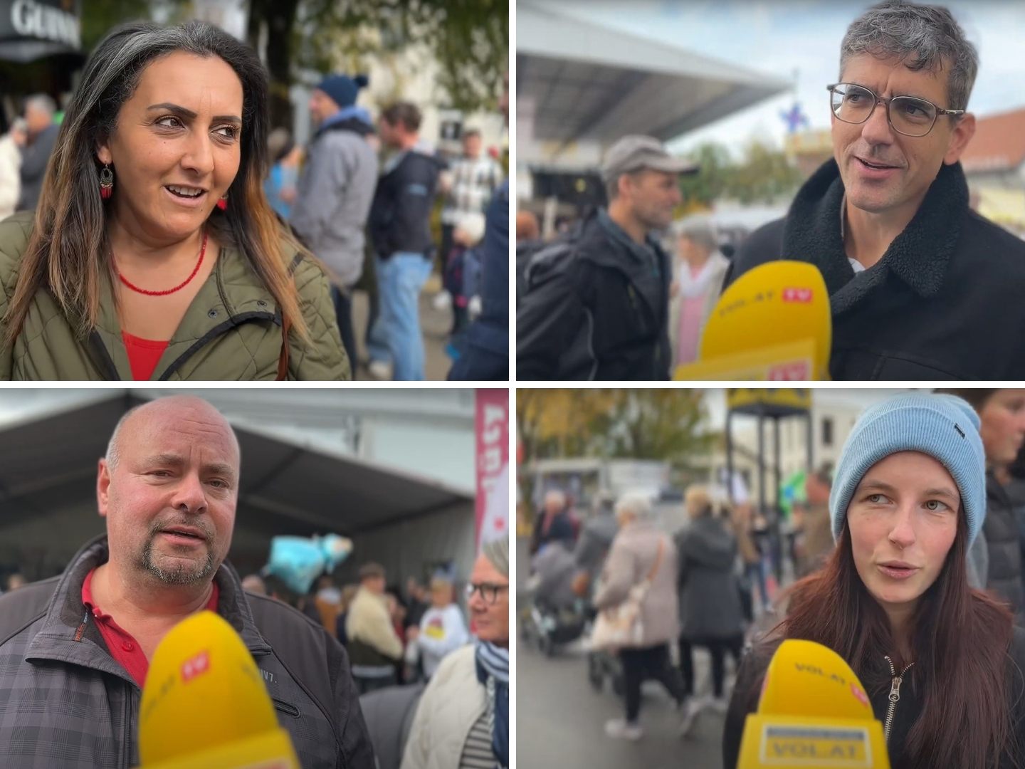 Erste Reaktion auf die Ergebnisse der Landtagswahl der Kilbi-Besucher in Lustenau.
