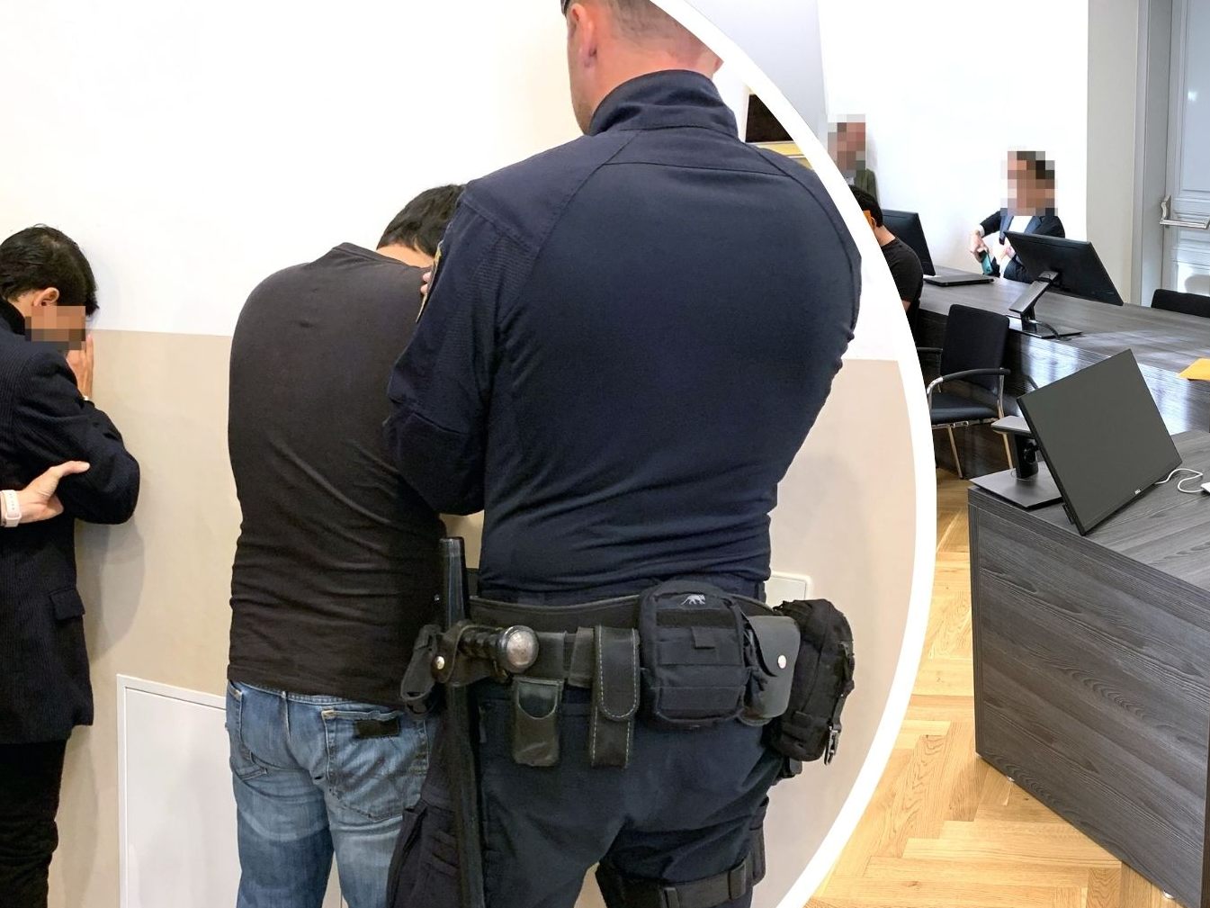 Angeklagten vor Gericht