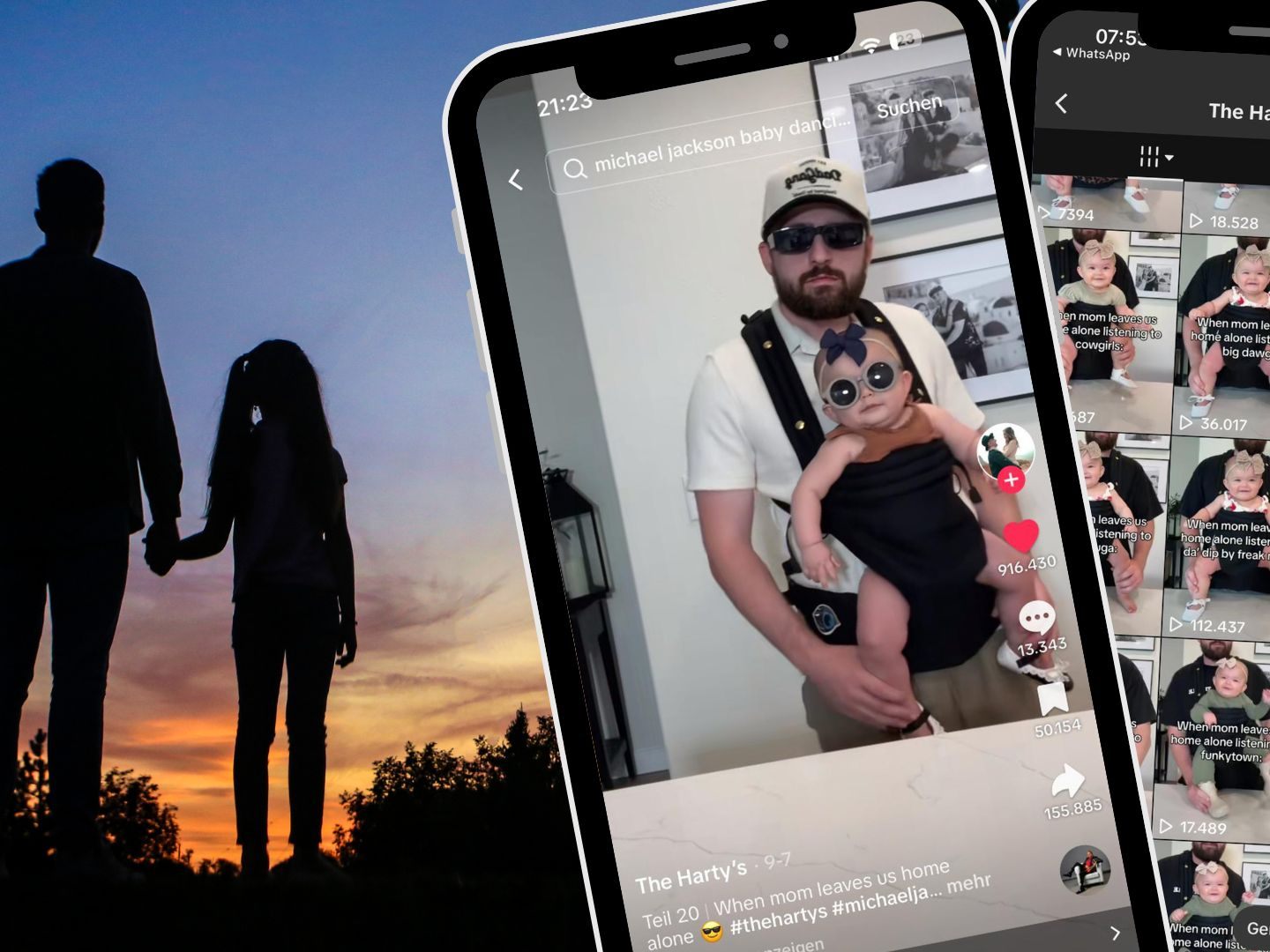 Vater tanzt mit seiner Tochter in der Babytrage zu einem bekannten Song und begeistert TikTok.
