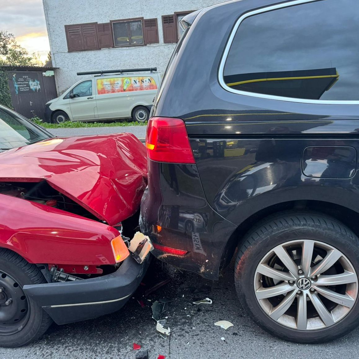 Auffahrunfall vor dem Zebrastreifen.