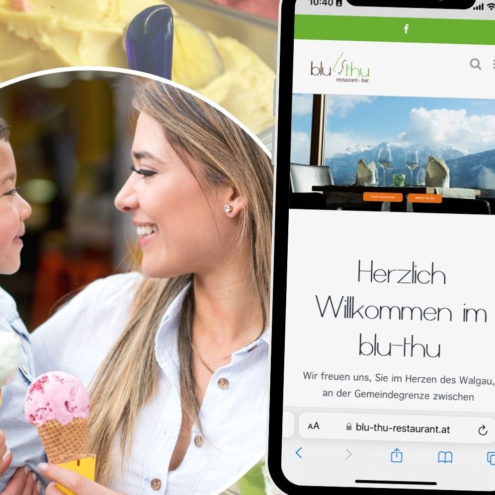 Das Blu thu Restaurant im Walgau verwöhnt seine Gäste mit hausgemachten Eiskreationen.