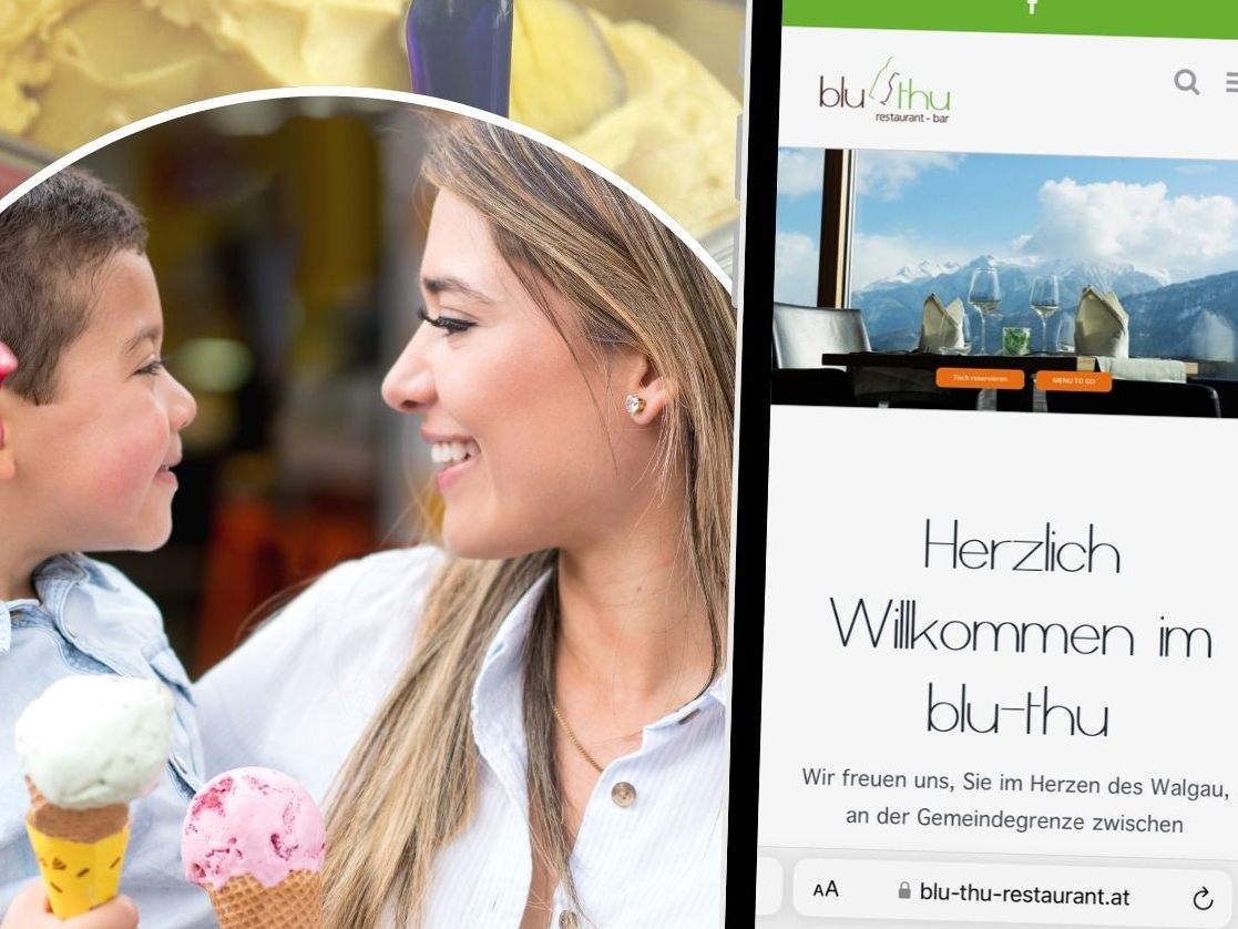 Das Blu thu Restaurant im Walgau verwöhnt seine Gäste mit hausgemachten Eiskreationen.