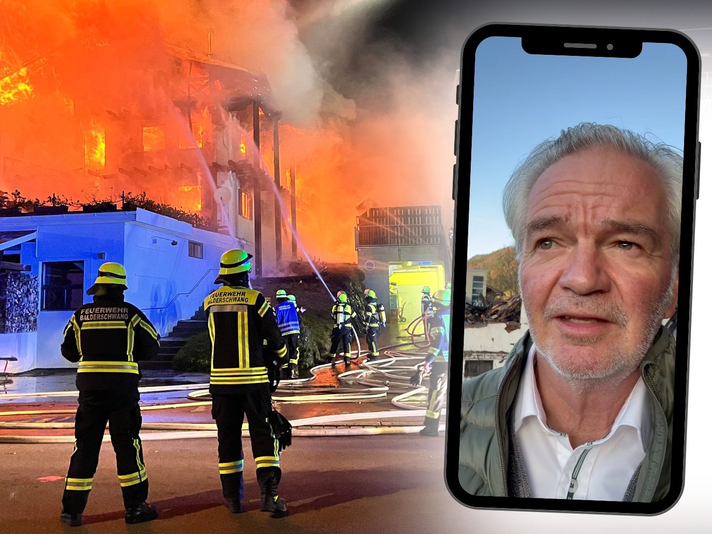 Der Hotelier spricht über den Großbrand.