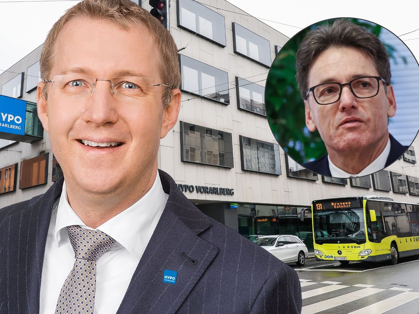 Stephan Sausgruber (li.) wird ab 1. Mai 2025 neues Vorstandsmitglied der Hypo Vorarlberg.