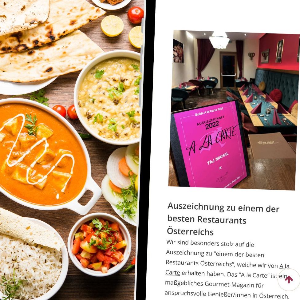 Das Taj Mahal bietet ein breites Angebot an authentischen orientalischen Speisen.