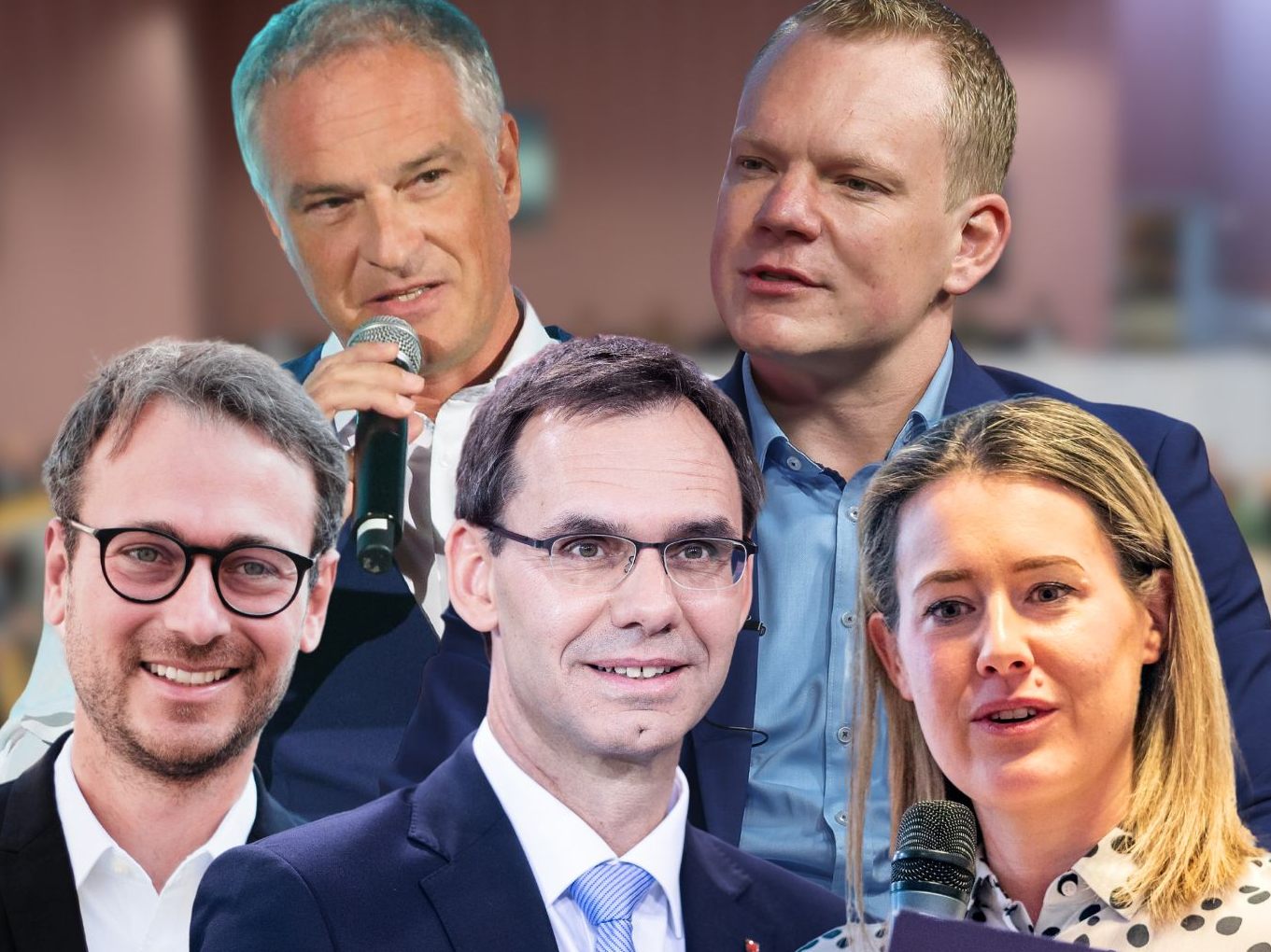 Daniel Zadra (Grüne), Mario Leiter (SPÖ), LH Markus Wallner (ÖVP), Christof Bitschi (FPÖ) und Claudia Gamon (NEOS). Daniel Zadra (Grüne), Mario Leiter (SPÖ), LH Markus Wallner (ÖVP), Christof Bitschi (FPÖ) und Claudia Gamon (NEOS).