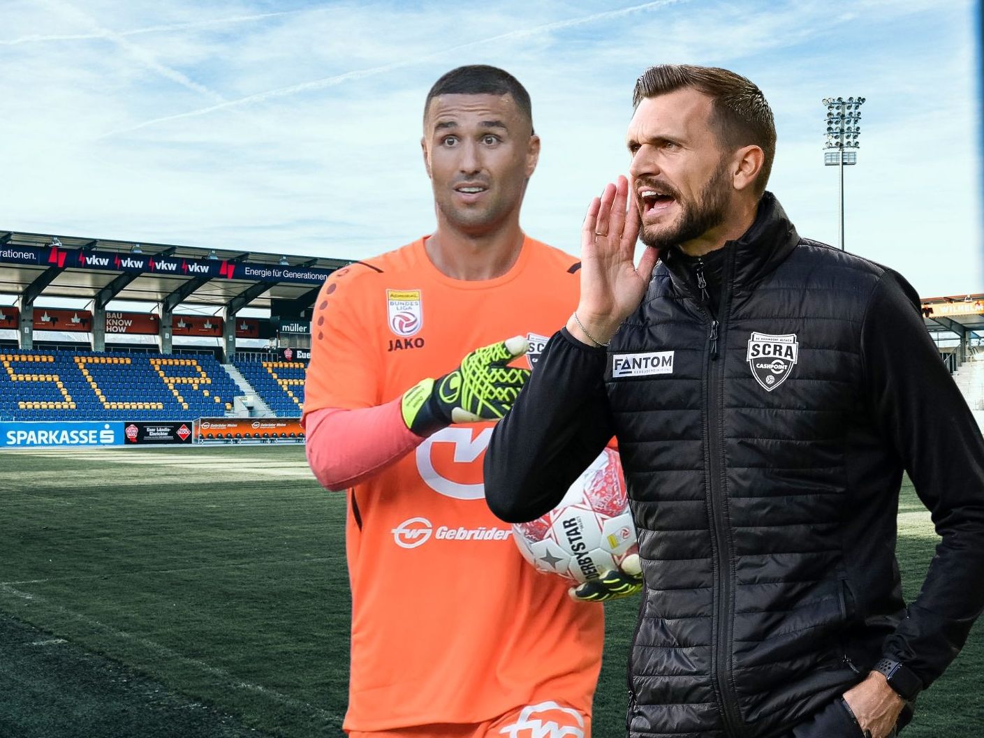 Trainer Fabio Ingolitsch und Torwart Dejan Stojanovic stellen sich ab 13:45 den Fragen der Medienvertreter.