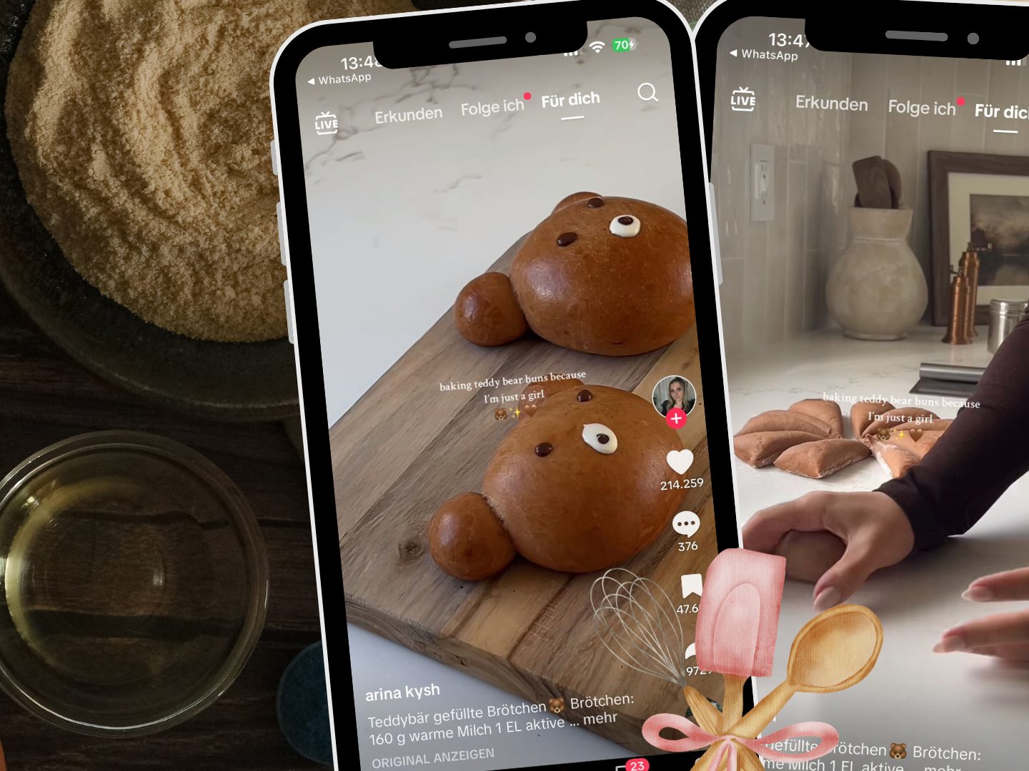 TikTok zeigt ein Rezept für gefüllte Schokobrötchen in Teddybär-Form, inklusive einfacher Anleitung und kreativen Füllideen. TikTok zeigt ein Rezept für gefüllte Schokobrötchen in Teddybär-Form, inklusive einfacher Anleitung und kreativen Füllideen.