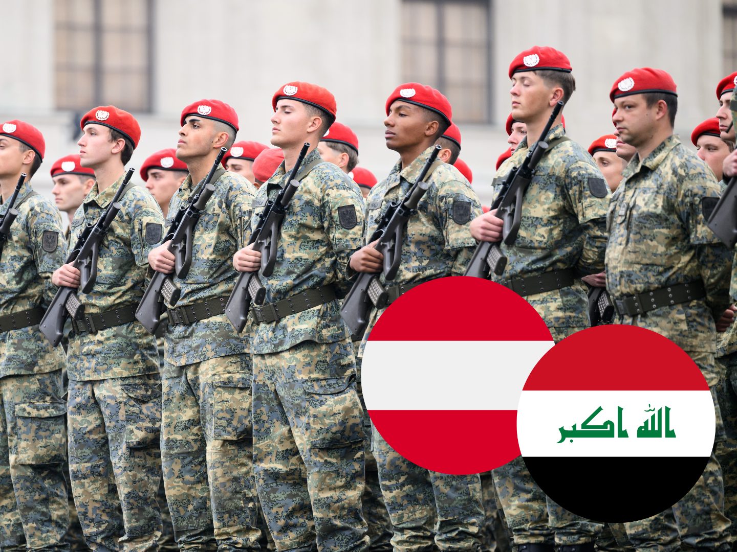 Österreich entsendet Bundesheer-Soldaten in den Irak, um im Rahmen einer NATO-Mission gegen Terrorismus und für Stabilität im Krisengebiet beizutragen. Österreich entsendet Bundesheer-Soldaten in den Irak, um im Rahmen einer NATO-Mission gegen Terrorismus und für Stabilität im Krisengebiet beizutragen.