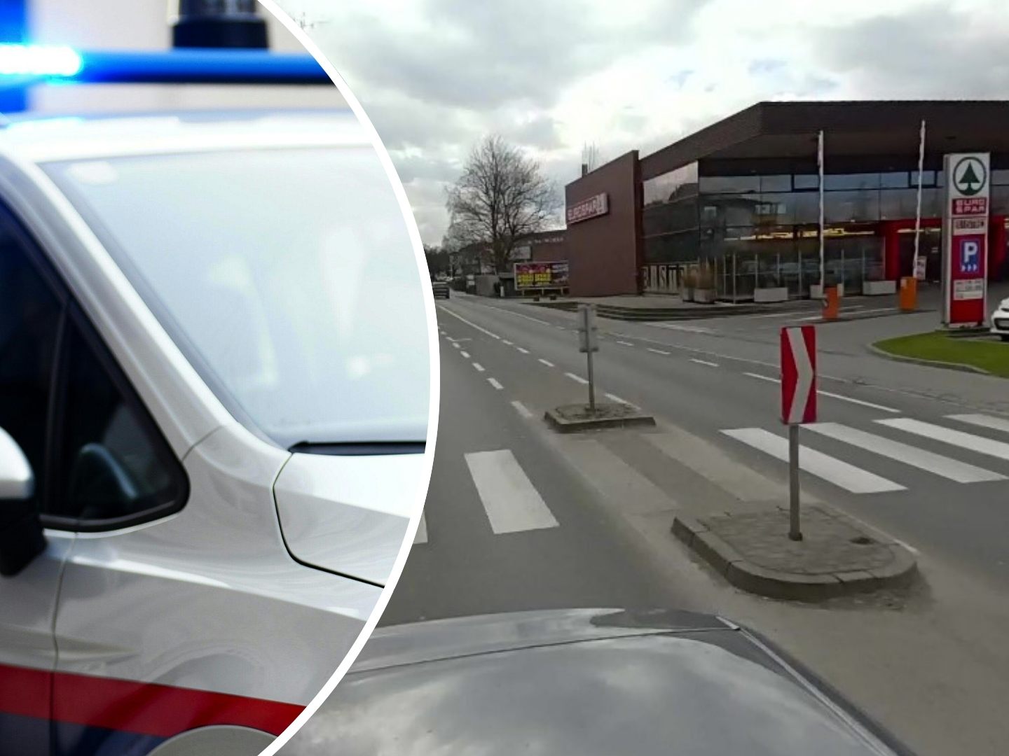 Der Unfall ereignete sich vor einem Zebrastreifen beim Eurospar in Hohenems. (Symbolbild) Der Unfall ereignete sich vor einem Zebrastreifen beim Eurospar in Hohenems. (Symbolbild)