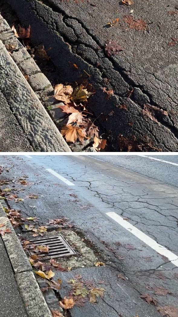 Anrainer bemängeln die Straßenverhältnisse in Kastenlangen – besonders am Radstreifen.