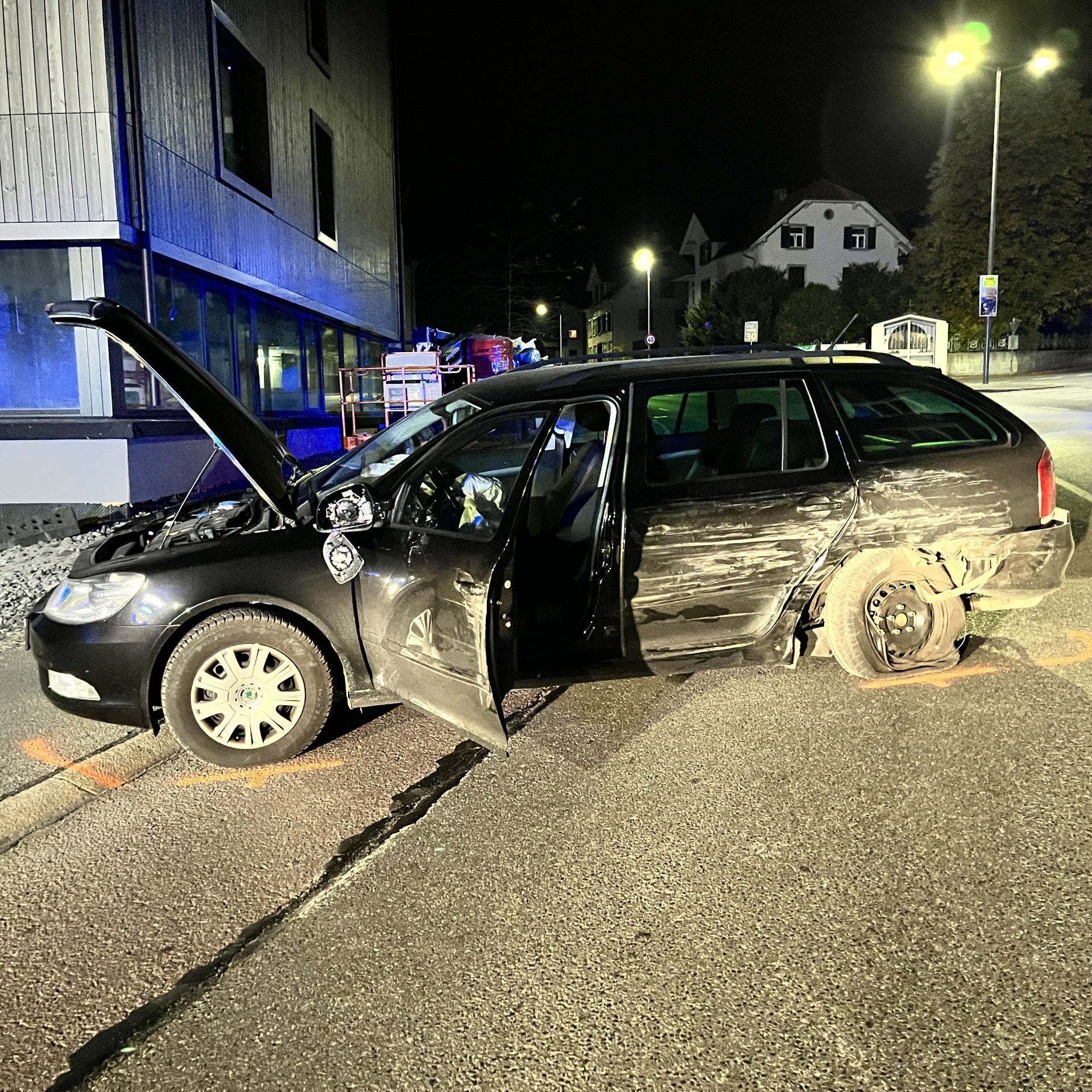 Unfall in Dornbirn Haselstauden am Donnerstagabend.