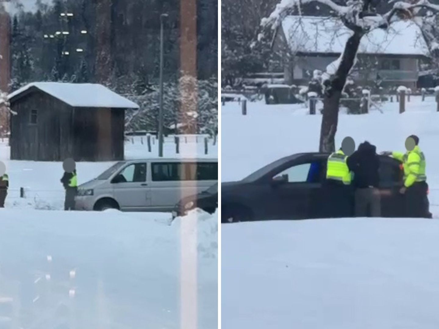 Gründliche Kontrolle eines Pkw-Lenkers am Firmenparkplatz von Russmedia. Gründliche Kontrolle eines Pkw-Lenkers am Firmenparkplatz von Russmedia.