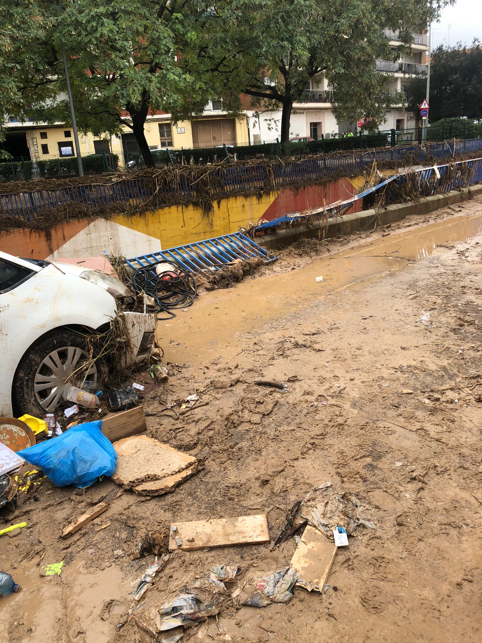 Es ist ein Bild der Zerstörung, das sich hier auf den Straßen von Valencia zeigt. Es ist ein Bild der Zerstörung, das sich hier auf den Straßen von Valencia zeigt.