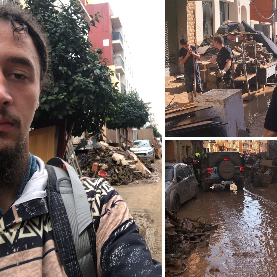 Fabyan hilft bei den Aufräumarbeiten in Valencia.