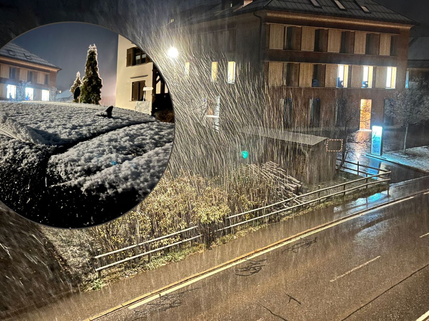 Schneefall in Lingenau Schneefall in Lingenau