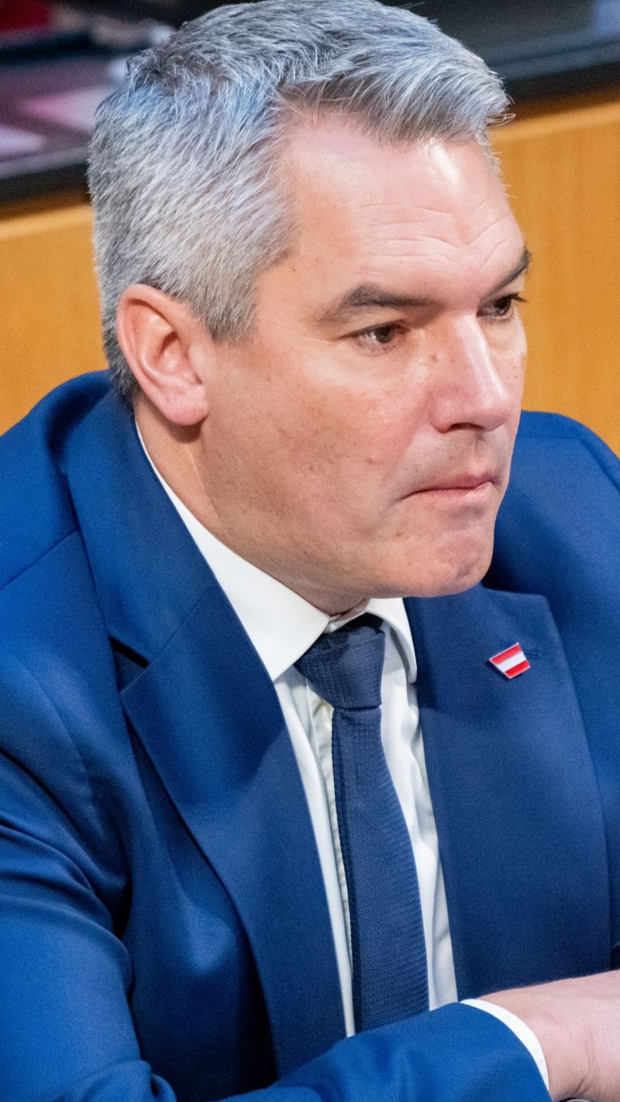 Nehammer während einer Sitzung des Nationalrats.