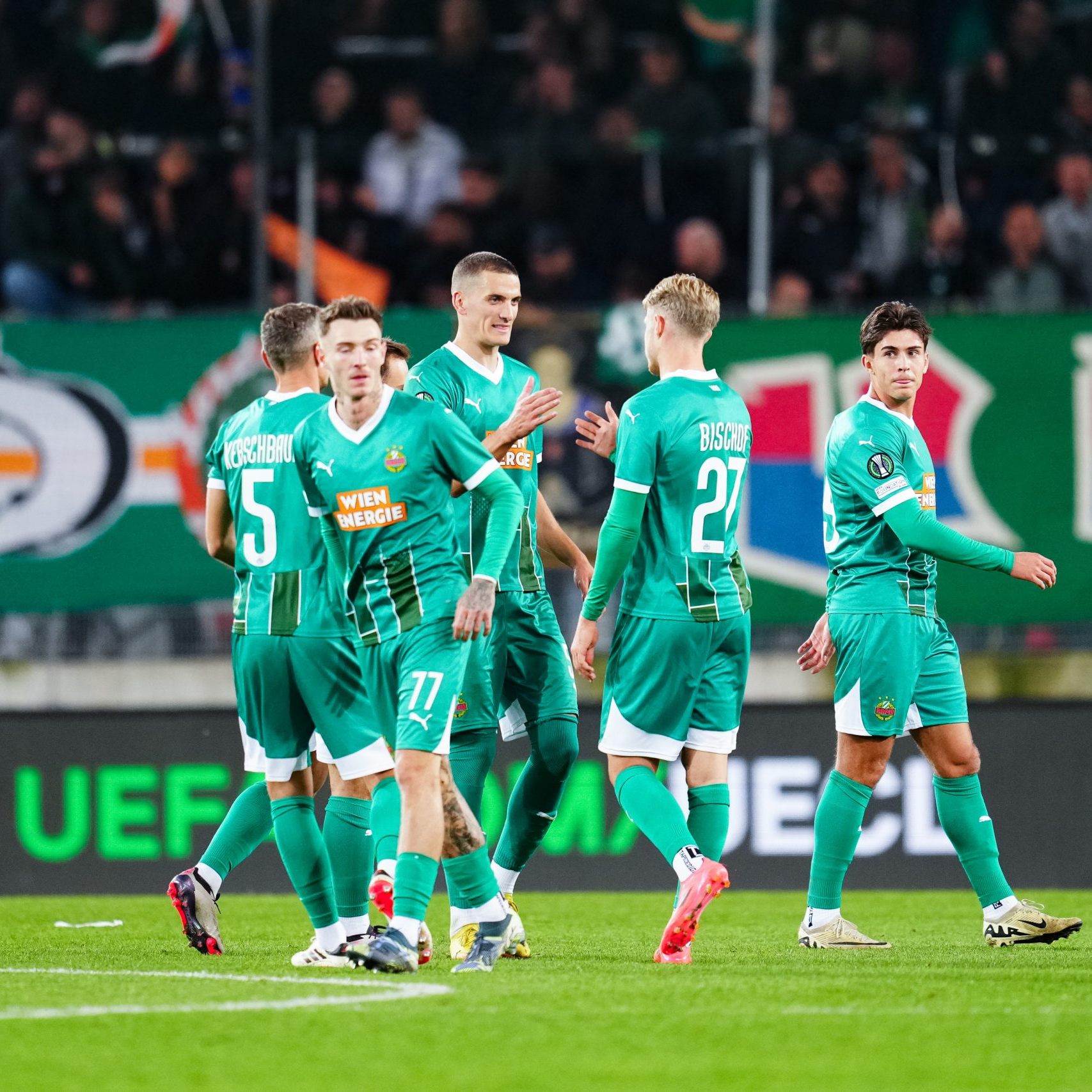 Rapid Wien musste in der Conference League einen Rückschlag hinnehmen.