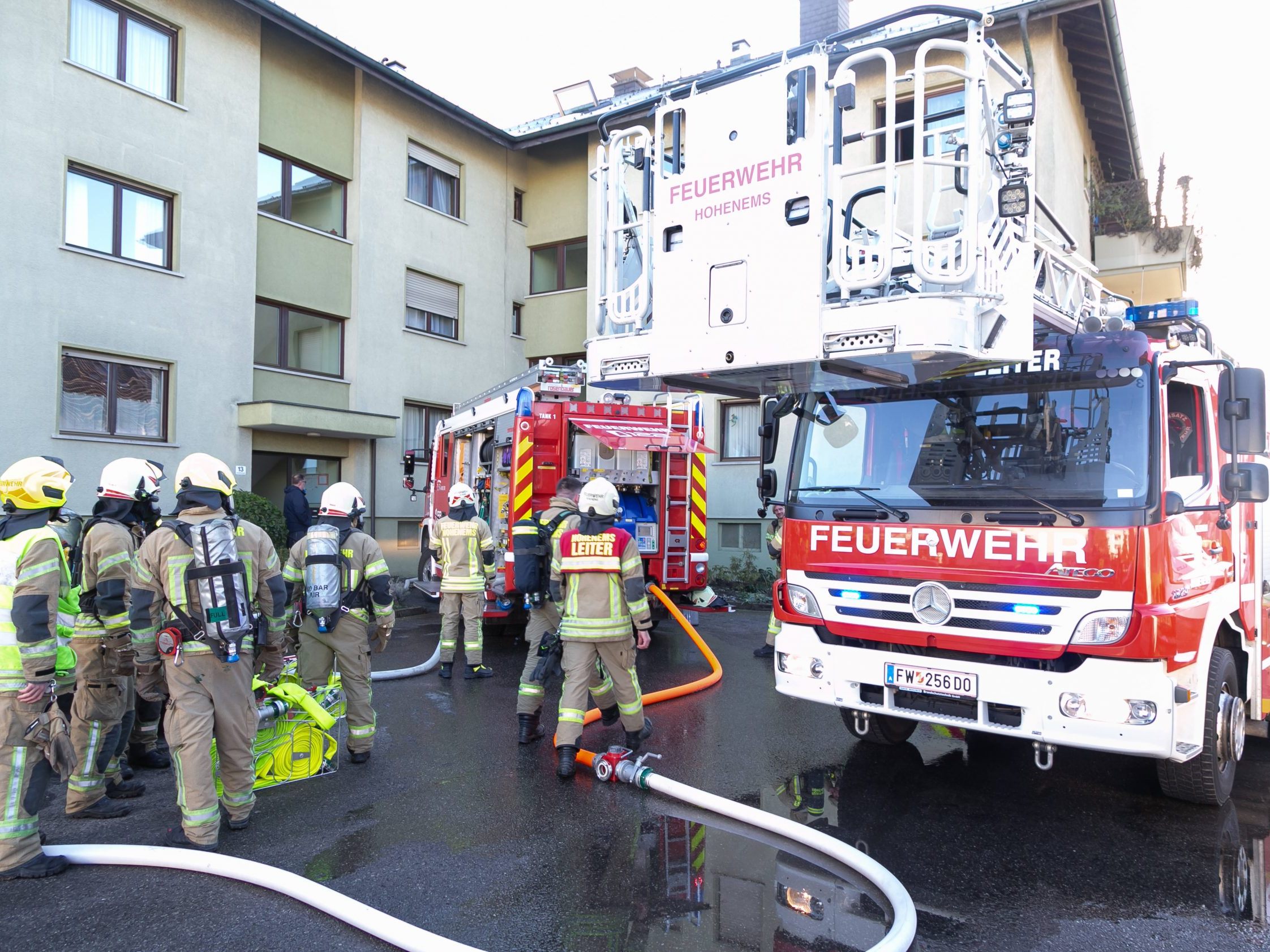 Am Mittwochnachmittag sorgte ein Zimmerbrand für die Evakuierung eines Wohnblocks in Hohenems.