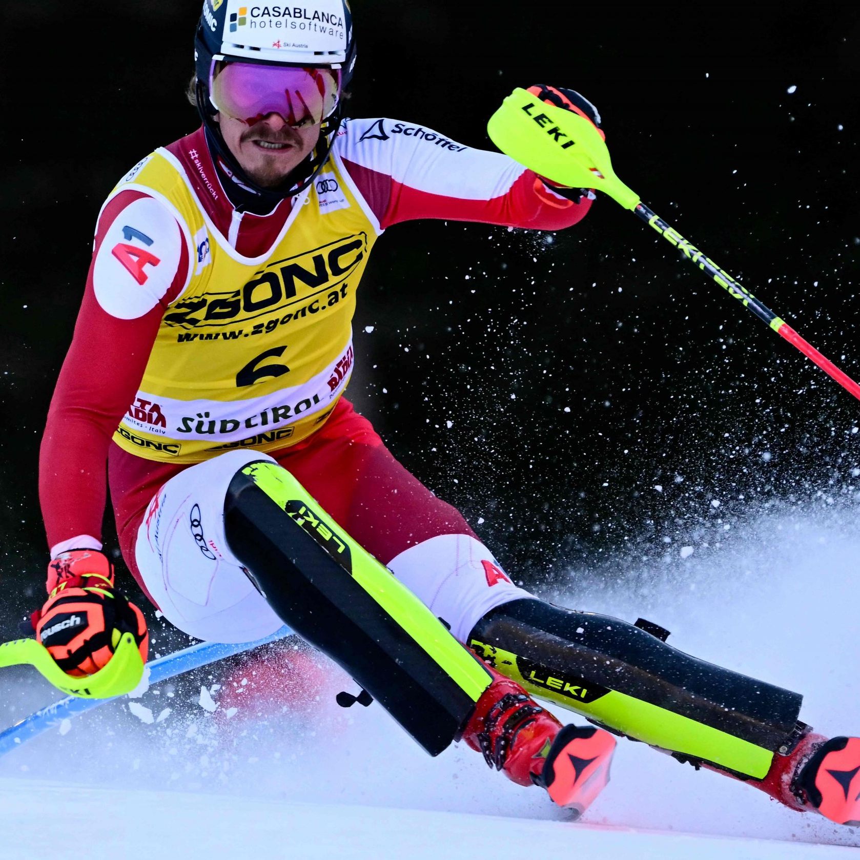 Manuel Feller im 1. Durchgang in Alta Badia.