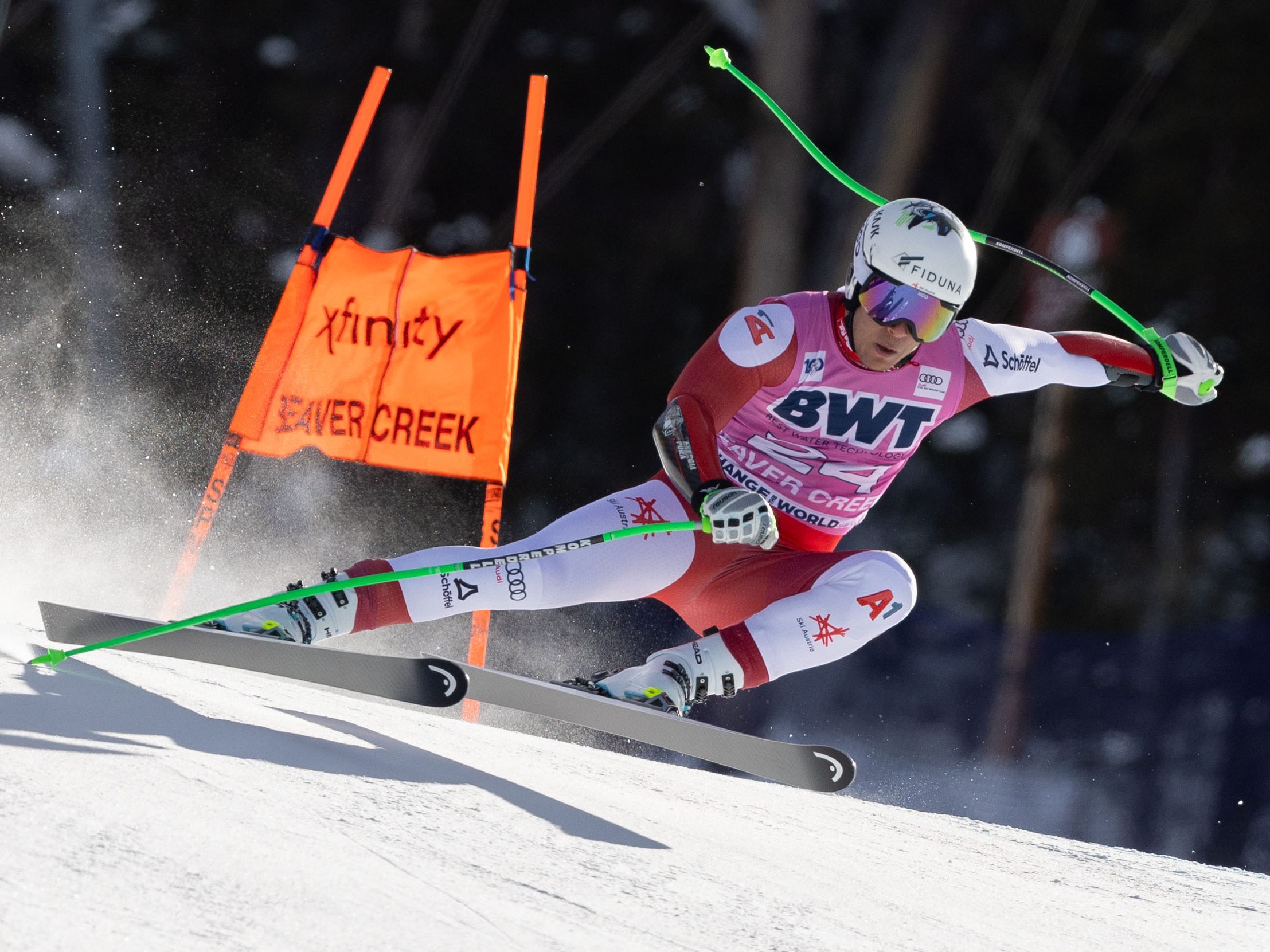 Lukas Feurstein raste am Samstag im Super G auf Platz 3.