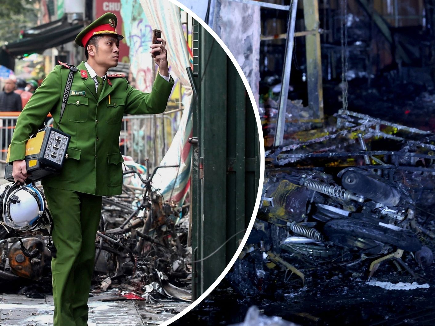 Offenbar Brandstiftung in Hanoi.