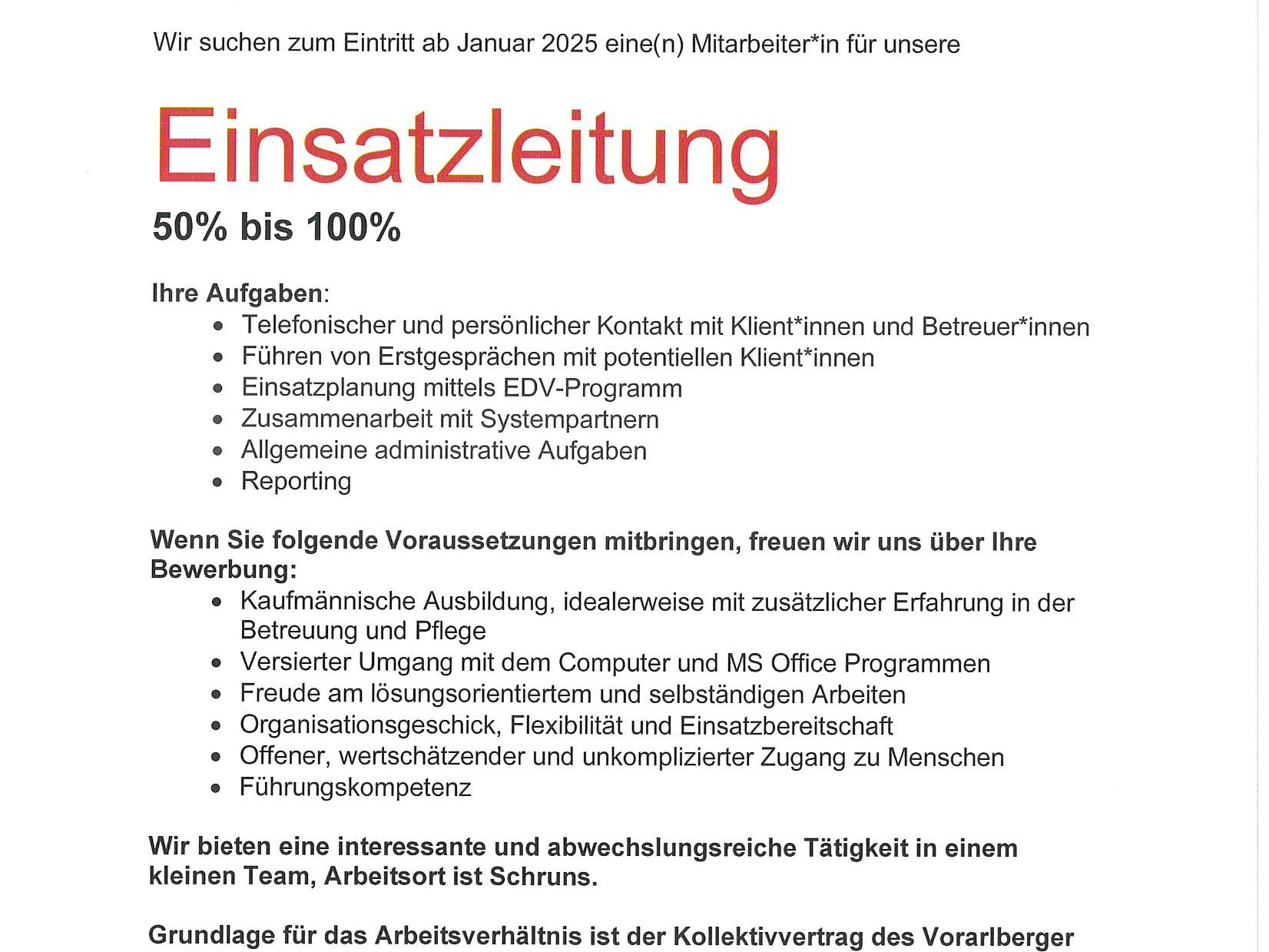 Stellenausschreibung