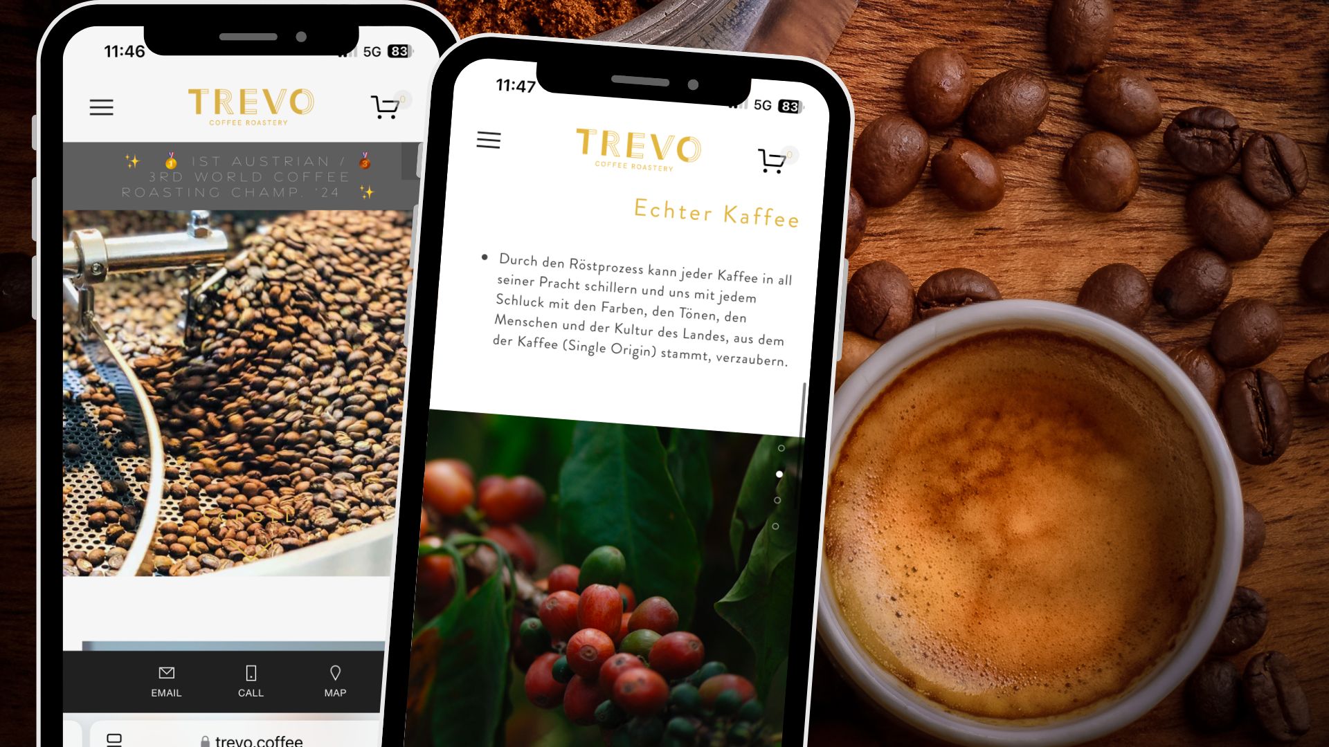 Die Trevo Coffee Roastery in Bezau verbindet die Kunst des Kaffeeröstens mit einem klaren Bekenntnis zu Nachhaltigkeit und Regionalität. Die Trevo Coffee Roastery in Bezau verbindet die Kunst des Kaffeeröstens mit einem klaren Bekenntnis zu Nachhaltigkeit und Regionalität.