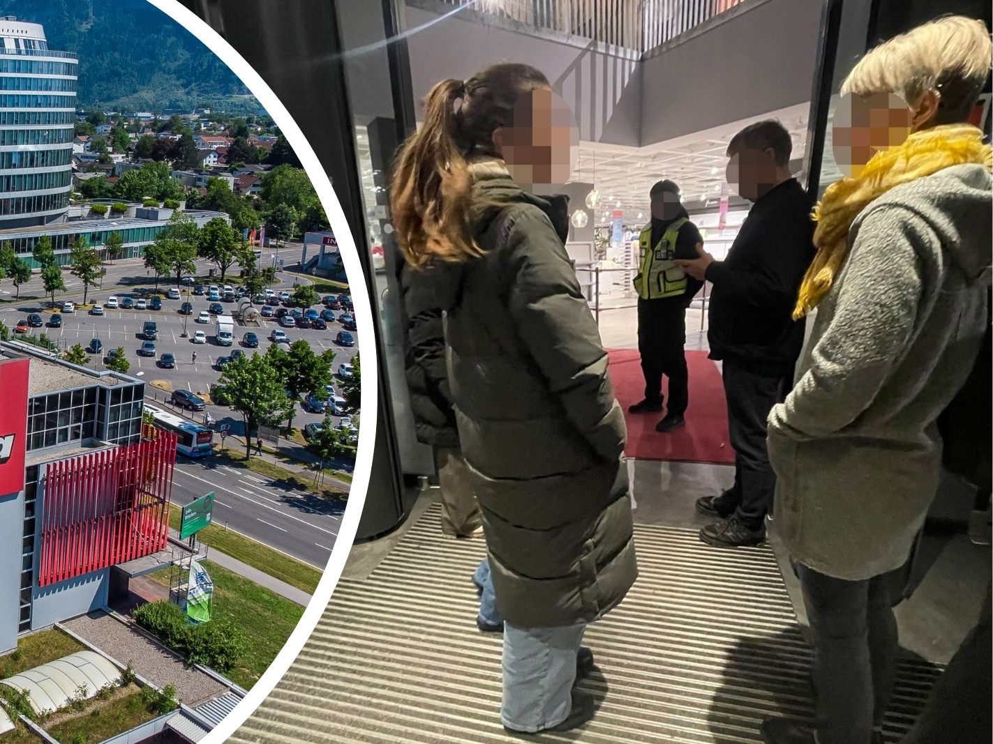 Nicht reingelassen: Kunden warten vor den Türen der Dornbirner Filiale.