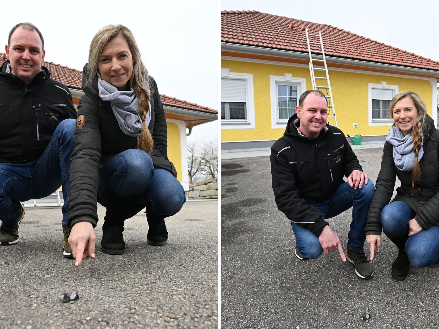 Hierzulande kommt es nicht oft vor, dass Meteoriten-Fragmente entdeckt werden. Das Bild zeigt die Familie Westermayr.
