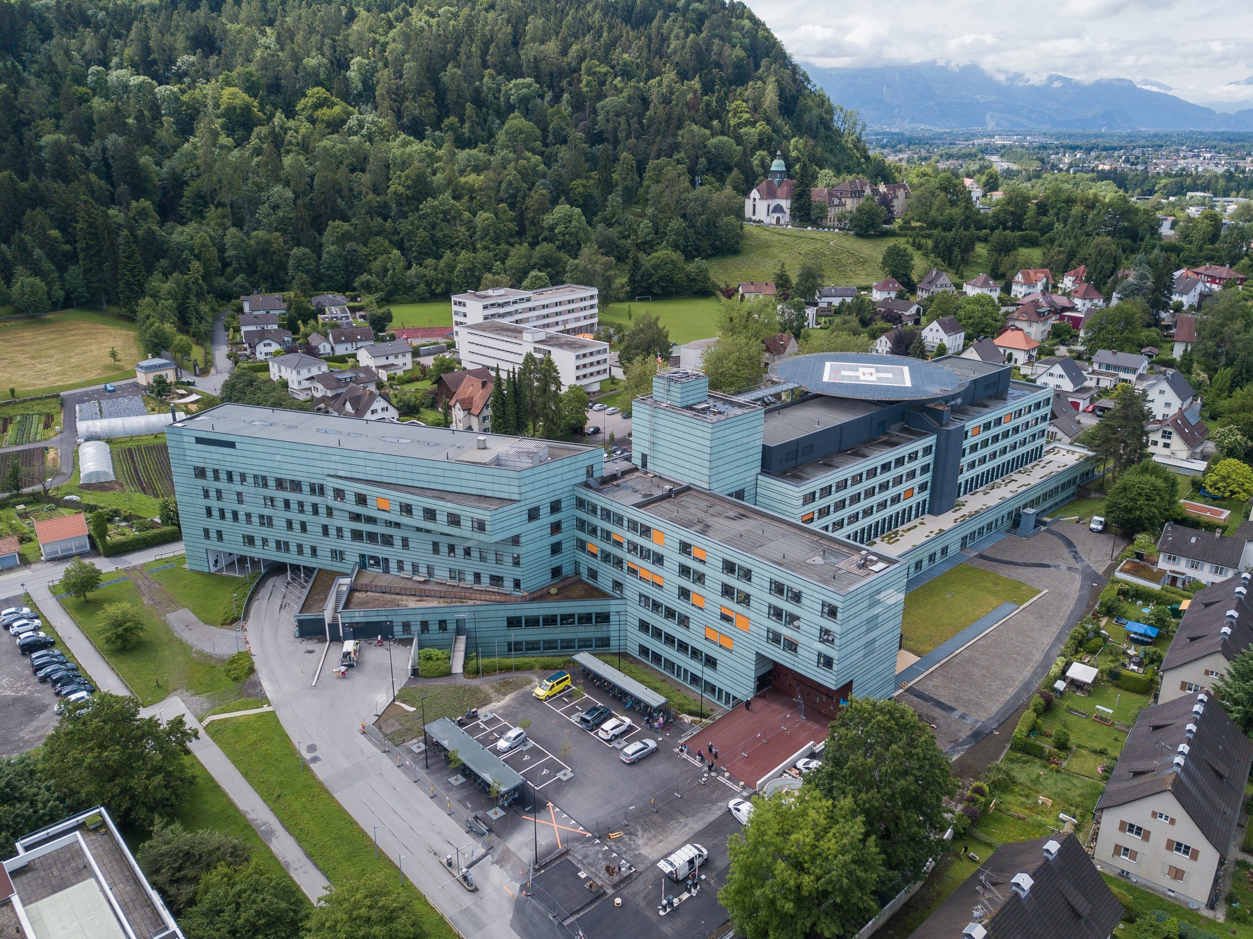 luftbild, drohne, drohnenbild, krankenhaus, lkh bregenz luftbild, drohne, drohnenbild, krankenhaus, lkh bregenz