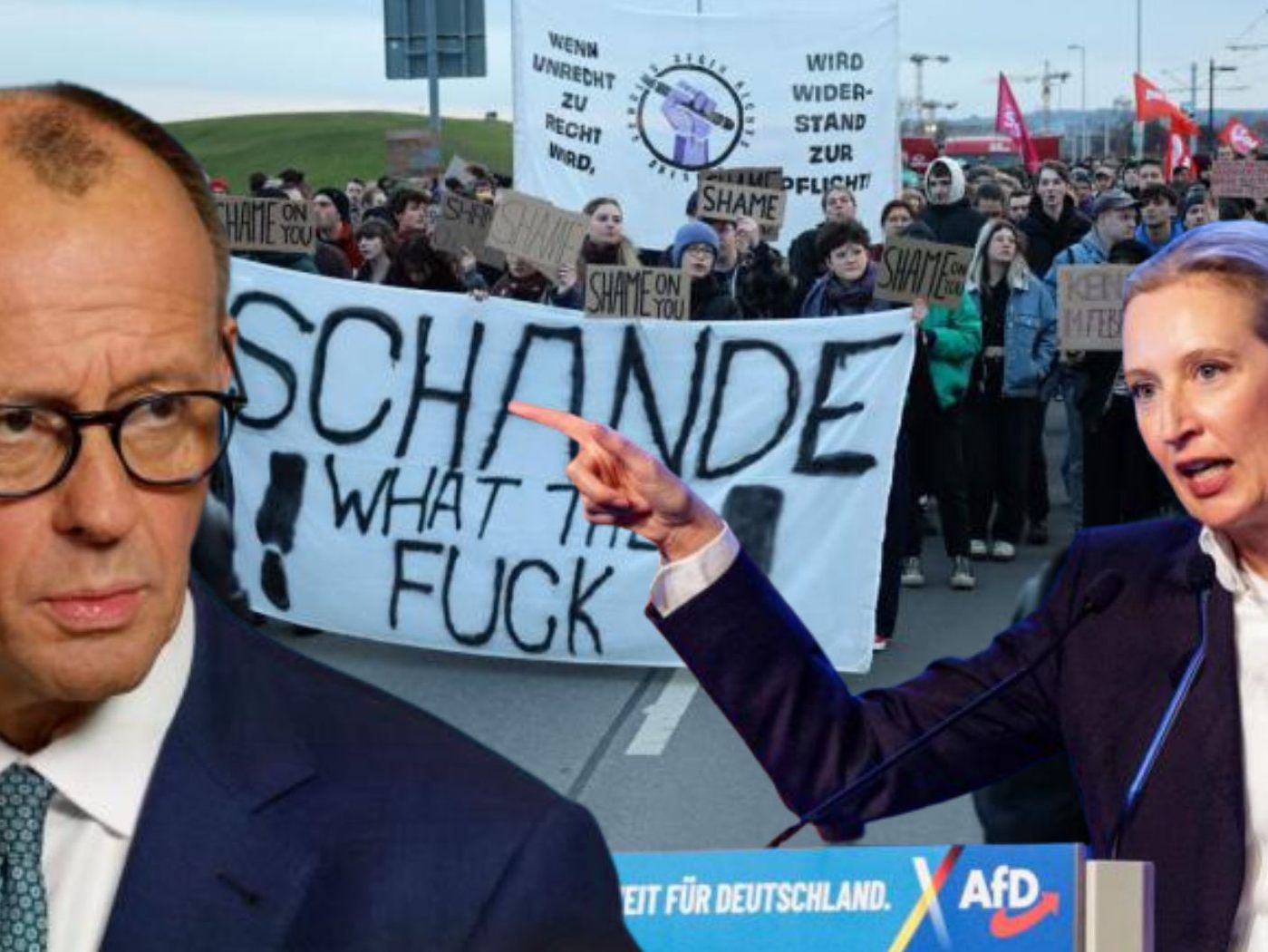 Zehntausende Menschen in Deutschland gingen gegen Rechts auf die Straße.