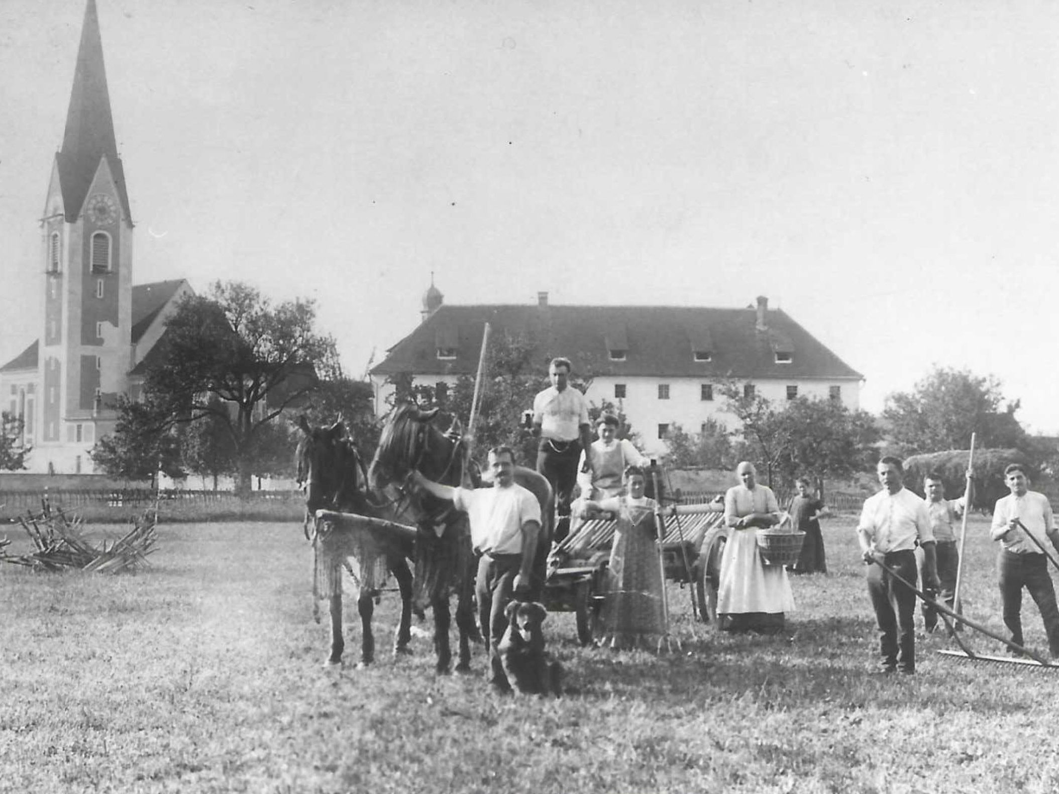 Feldkirch Altenstadt - Heu-Ernte in der Frauenbündt (Aufnahme ca. 1914-1918) Feldkirch Altenstadt - Heu-Ernte in der Frauenbündt (Aufnahme ca. 1914-1918)